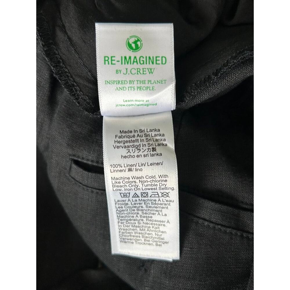 J.Crew Re-Imagined 100% Linen Wide Leg Cropped Pants Black XSP Petite - Picture 8 of 11